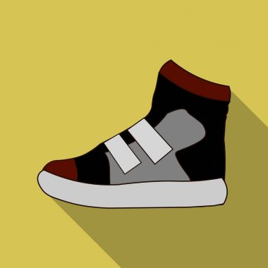 Beyaz arka plan üzerinde izole düz stil spor ayakkabı simgesini. Ayakkabı sembol stok vektör çizim.