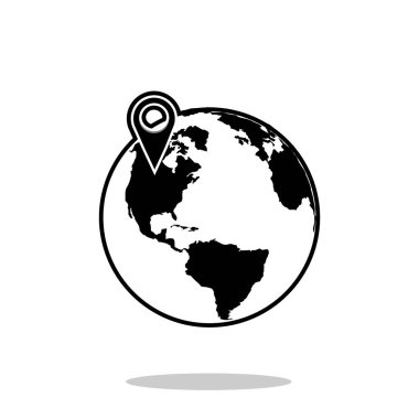 Küre simgesi üzerinde toplu iğne