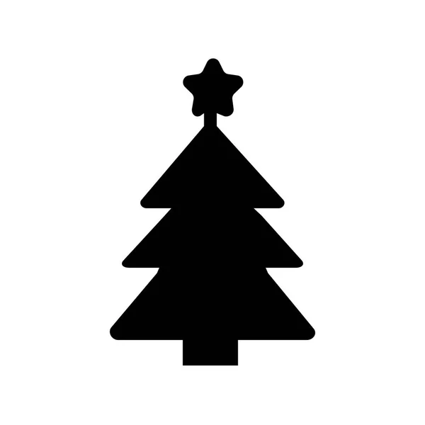 Σιλουέτα επίπεδη εικόνα, απλή σχεδίαση. Σύμβολο της fir-δέντρο για Χριστούγεννα, Πρωτοχρονιά, δέντρο Χριστουγεννιάτικο παζάρι και δίκαιη εικόνα — Φωτογραφία Αρχείου