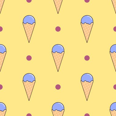 Dondurma Dikişsiz desen sarı. Düz tasarım