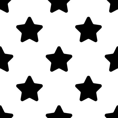 Yıldız Dikişsiz desen beyaz arka plan düz tasarımı siyah