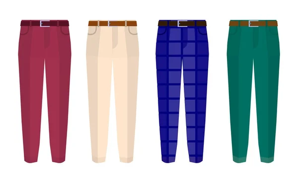 Set of classic trousers for men with seven color options — Stock Photo, Image