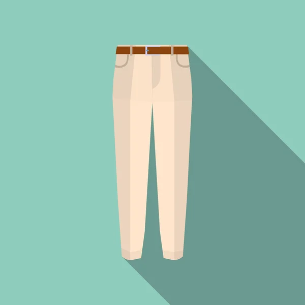 Trousers icon on green Modern pants  illustration. Fashionable cotton elegant trousers with long shadow. Flat design