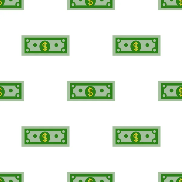 Dólares factura patrón sin costuras sobre un fondo blanco. Diseño plano —  Fotos de Stock