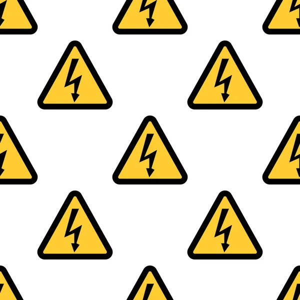 high voltage sign seamless pattern on white background Flat design
