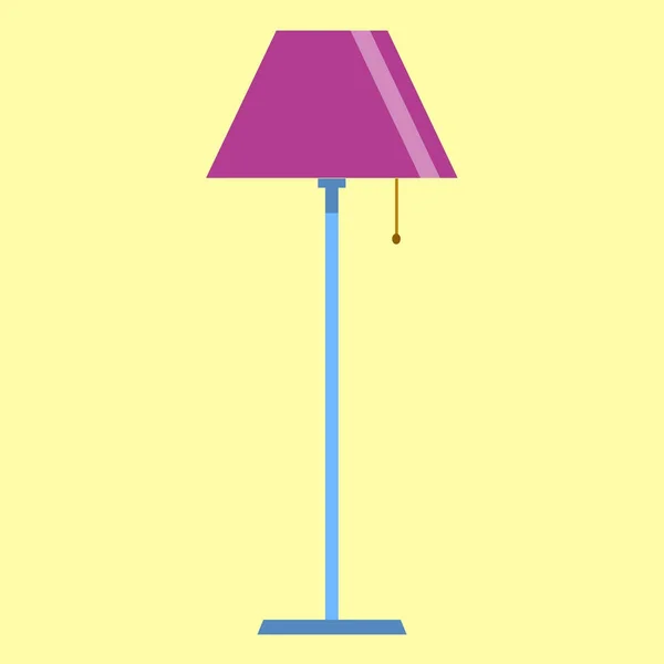 Icona lampada da terra su sfondo giallo. Design piatto, illustrazione vettoriale — Vettoriale Stock