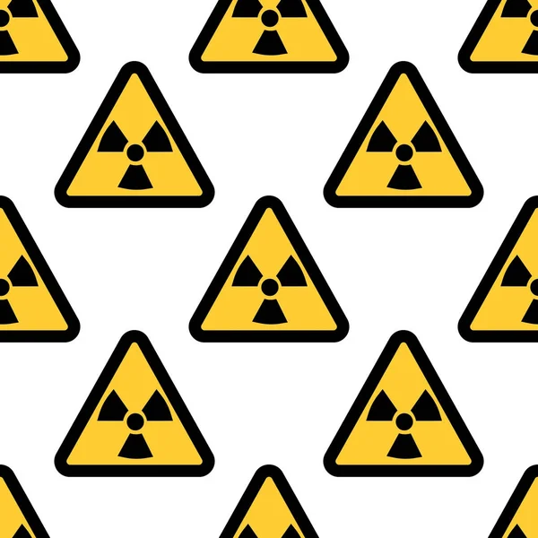 Varning tecken sömlös strålningsdiagrammet isolerad på vit bakgrund. Platt design — Stockfoto