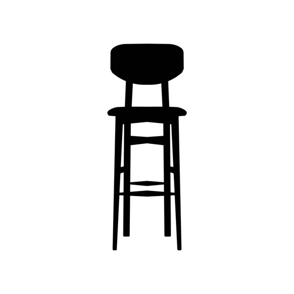 黑条大便矢量图示。酒吧椅。高椅。室内设计。矢量平面图 — 图库矢量图片
