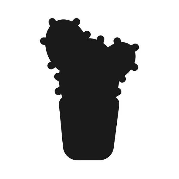 Kaktus dalam ikon pot. Ilustrasi sederhana kaktus pada ikon vektor pot untuk web - Stok Vektor