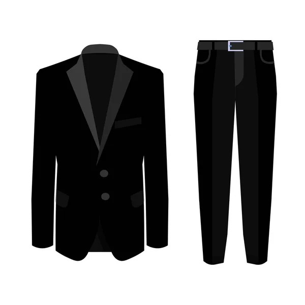 Costume homme noir mariage avec smoking. Collecte. Illustration vectorielle . — Image vectorielle