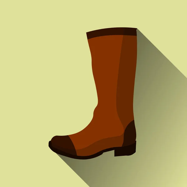 Hohe Stiefel-Symbol mit langem Schatten auf gelb. Illustration — Stockfoto