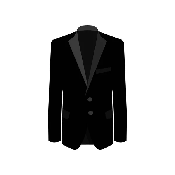 Costume homme noir sur fond blanc. Costume d'affaires, affaires, costume masculin, homme en costume. Illustration vectorielle — Image vectorielle