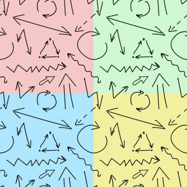 Sorunsuz arka planını el çizilen okları, köşegen yukarı ve doğru yönde. Yeşil tebeşir tahtası arka plan. Büyüme ve başarı kavramı. illüstrasyon.