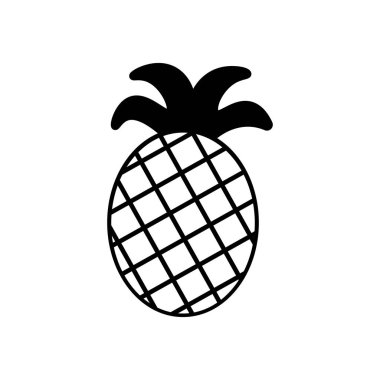 Beyaz arka plan üzerinde izole trendy düz stil ananas simgesini. web sitesi tasarım logo, app, UI simgesi. Düz tasarlamak vektör çizim