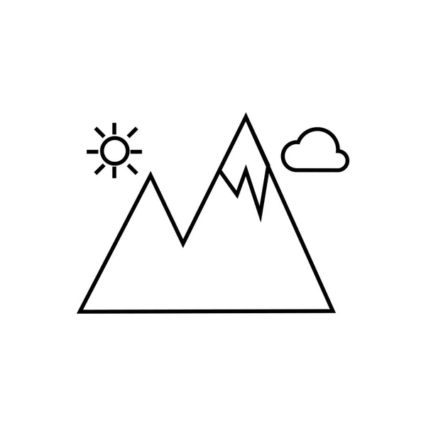 山のアイコンのイラスト分離ベクトル記号 — ストックベクタ
