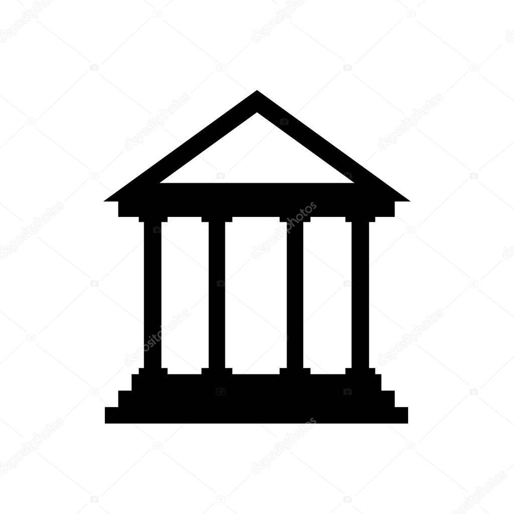 Court house icon vector, filled flat sign, bank solid pictogram isolated on white. Historical building symbol, logo illustration EPS