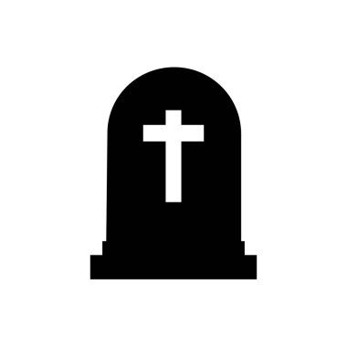 Cadılar Bayramı mezar simgesi. Mezar taşı vektör çizim. RIP mezar taşı düz simgesi.