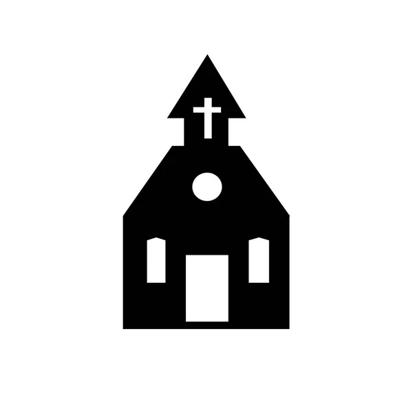 Igreja preto silhueta vetor ícone no fundo branco Edifício sinal ilustração Isolado Trendy estilo plano para design gráfico, logotipo, Web site, mídia social, UI, mobile upp — Vetor de Stock