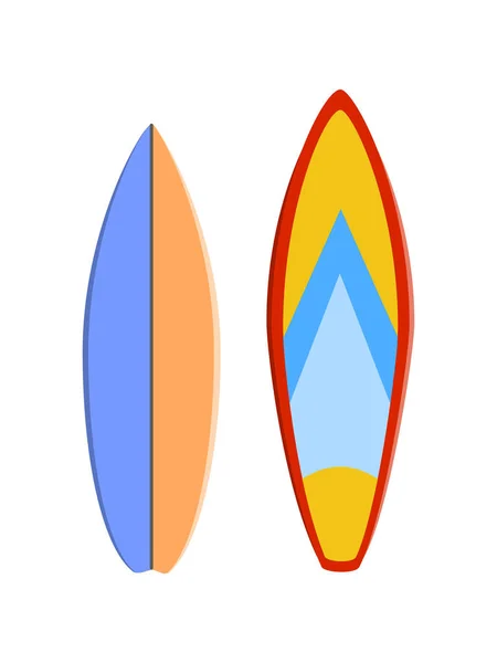 Warna papan selancar ditetapkan. Pola olahraga ekstrim laut. Ilustrasi vektor - Stok Vektor