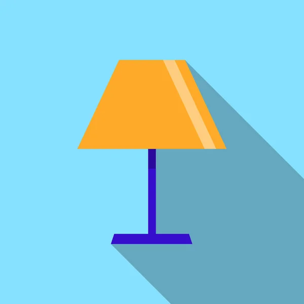 Icono de la lámpara en el fondo azul con sombra larga, diseño plano — Foto de Stock