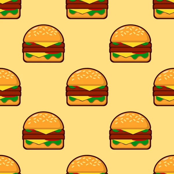 Patrón inconsútil de hamburguesas. Fondo para comida rápida, embalaje, cartel. Isometría, ilustración —  Fotos de Stock