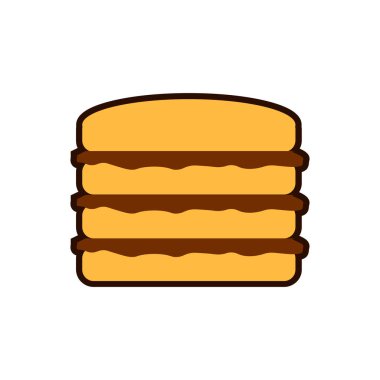 Taze lezzetli sıcak krep tatlı akçaağaç şurubu ile. Arka plan üzerinde izole karikatür simgesi. Vintage Restoran işareti. Düz vektör çizim