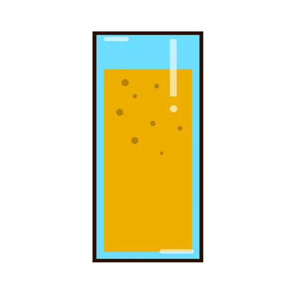 Апельсиновый сок в стакане. Органические тропические фруктовые напитки. Здоровое питание и чистая еда подразумевают высокий стакан с напитком. Плоская векторная иллюстрация . — стоковый вектор