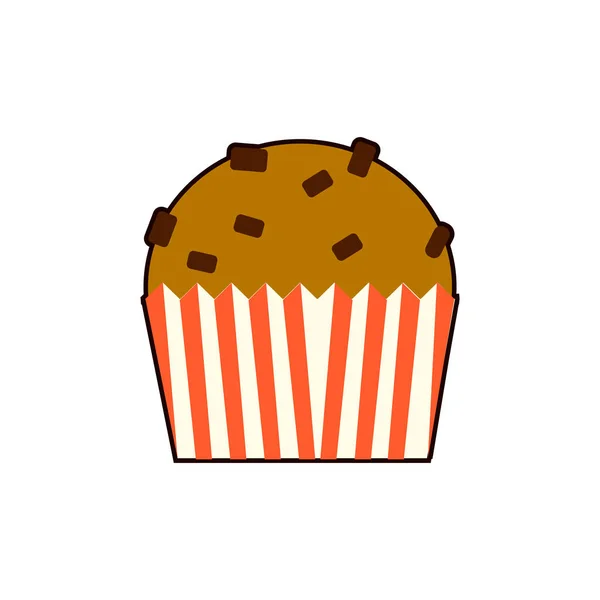 Icône cupcake dans un style plat isolé sur fond blanc illustration vectorielle — Image vectorielle