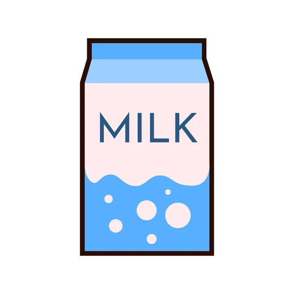 Пачка молока на белом фоне. Натуральный органический продукт в плоском векторном стиле — стоковый вектор