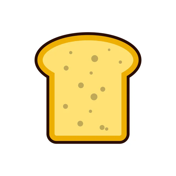 Pan tostadas icono de la rebanada Desayuno, producto lácteo rico en proteínas. Ilustración vectorial plana — Archivo Imágenes Vectoriales