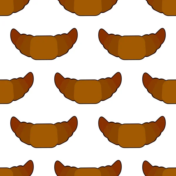 Croissant motif sans couture sur fond blanc. Illustration vectorielle plate — Image vectorielle