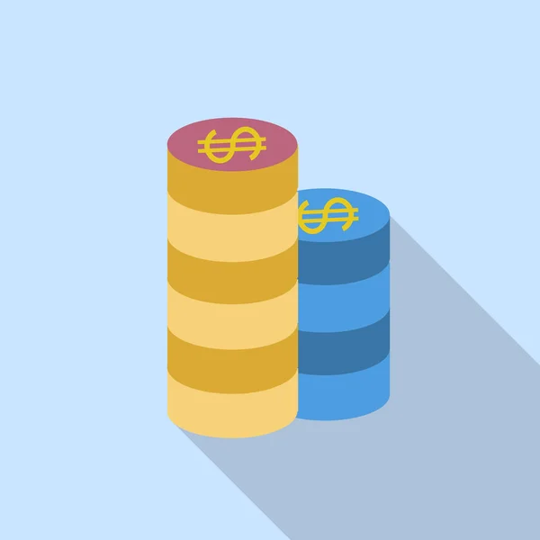 Gambling chips. Single flat icon on blue background.  illustration — Stock Photo, Image