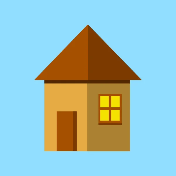 Haus-Wohnung-Symbol. Flache Vektor-Illustration — Stockvektor