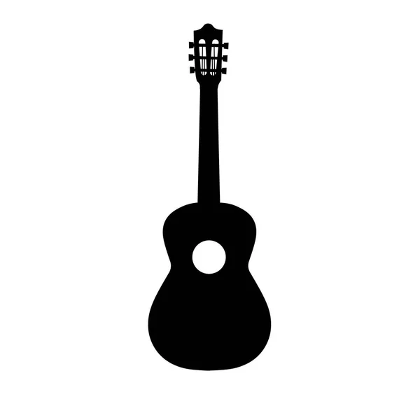 Icono de guitarra vector, Signo de instrumento musical acústico Aislado sobre fondo blanco. Estilo plano de moda para diseño gráfico, logotipo, sitio web, redes sociales, interfaz de usuario, aplicación móvil — Vector de stock