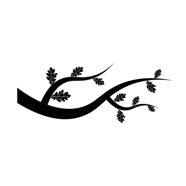 Ícone de galho de árvore com folhas no fundo branco. Estilo liso na moda para design gráfico, logotipo, site, mídia social, UI, aplicativo móvel —  Vetores de Stock