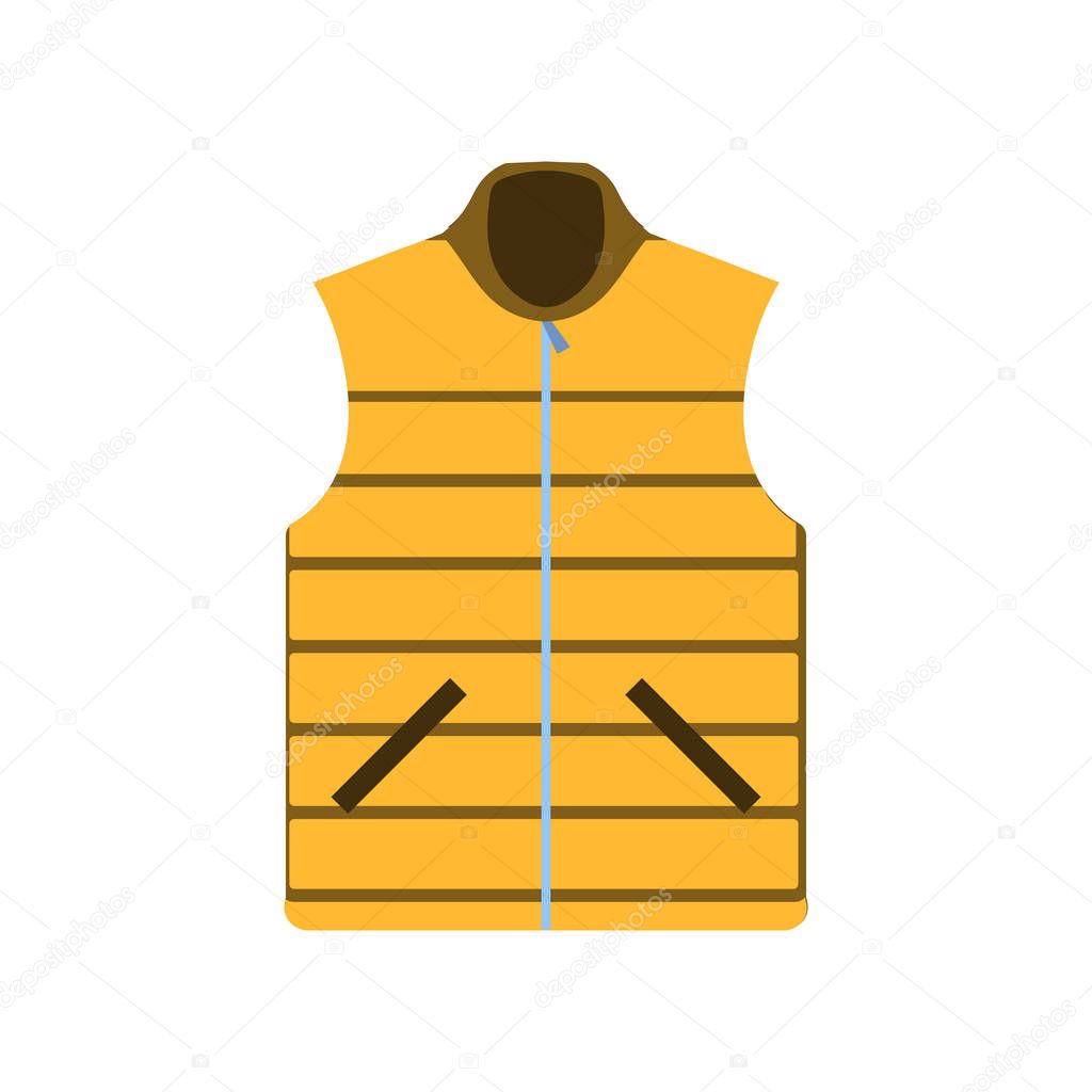 sleeveles jacket vest fashion icon isolated sign symbol flat style vector illustration
