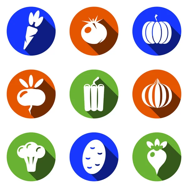 Λαχανικά διανυσματικές εικόνες σετ, μοντέρνα στερεά σύμβολο συλλογή, γεμάτο εικονόγραμμα πακέτο απομονωμένη λογότυπο εικονογράφηση επίπεδης — Διανυσματικό Αρχείο