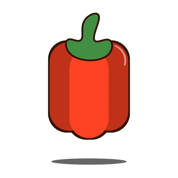 Red bell pepper vegetable icon Flat design Vector Illustration — Stock Vector
