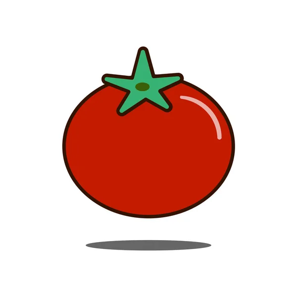 Ikon tomat, berisikan tanda vektor garis besar, piktogram datar berwarna-warni yang diisolasi dengan warna putih. ilustrasi logo - Stok Vektor
