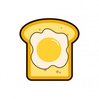 Kahvaltı yumurta ve tost. Hafif kahvaltı tost ve iki sahanda yumurta. Sabah yemek vektör. İzole tost simgesi. Günaydın kavramı.