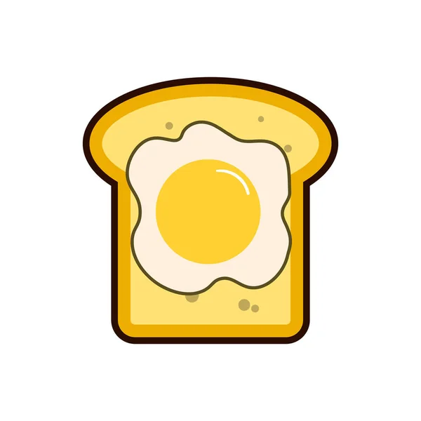 早餐鸡蛋和土司。清淡的早餐烤面包和两个煎蛋。早晨膳食媒介。烤面包图标被隔离。早上好概念. — 图库矢量图片