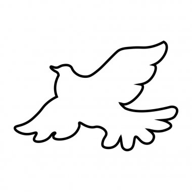 Güvercin düz simgesi. Tek düğün web tasarımı için yüksek kaliteli anahat simgesini veya mobil uygulama ince çizgi işaretleri tasarım logo için sevginin, kartı, vb ziyaret edin. Anahat logosu mutlu