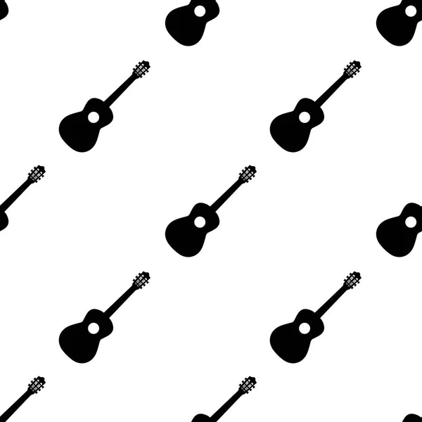 Naadloze patroon met gitaren op een witte achtergrond. Platte vectorillustratie — Stockvector