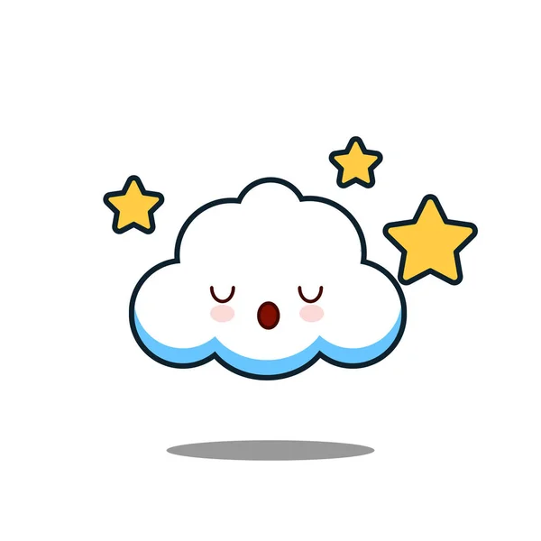 cute cloud kawaii face  illustration design
