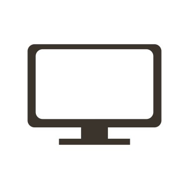 Beyaz arka plan üzerinde izole bilgisayar monitör simgesini geniş ekran. Düz sembolü. illüstrasyon,