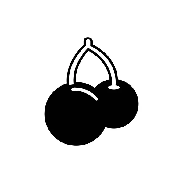 Cherry kembar Ikon dengan gaya trendi datar diisolasi pada latar belakang putih. simbol untuk situs web desain logo, aplikasi, UI. Ilustrasi Datar — Stok Foto