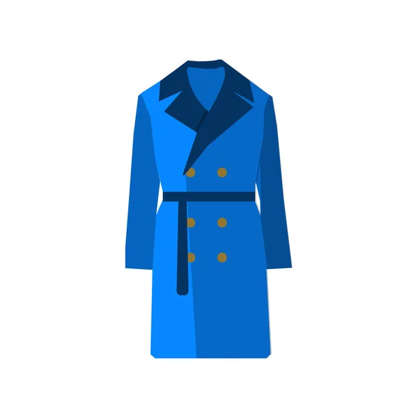 Overcoat icon fashion blue on white. illustration