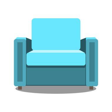 Tasarımınız için renkli koltuk simge. Düz çizgi film koltuk izole. vektör çizim