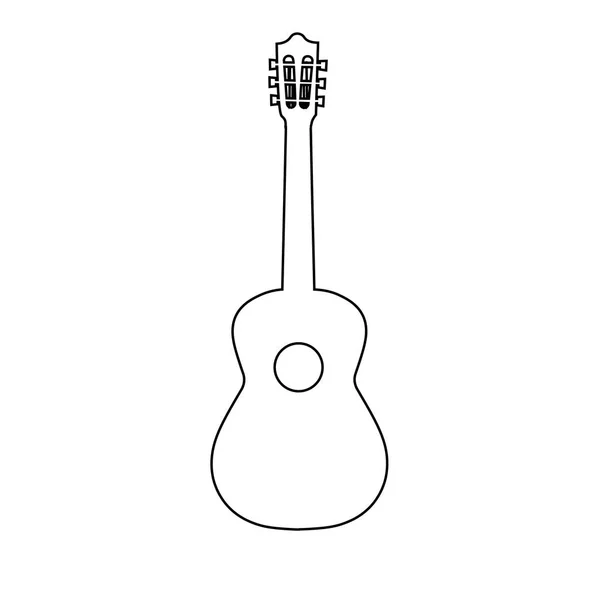 Ikona čáry kytara, osnovy vektor znamení, lineární styl piktogram izolované na bílém. Symbol, logo ilustrace. Upravitelná stopa — Stockový vektor