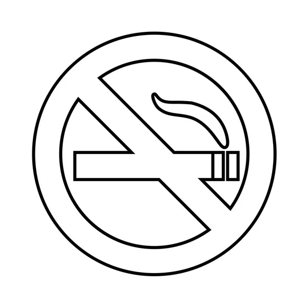 Kein Rauch-Bereich-Liniensymbol, Umrissvektorzeichen, lineares Piktogramm auf weiß isoliert. Symbol, Logo-Abbildung — Stockvektor